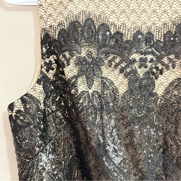 Julia Jordan Black & Nude Cocktail Dress Intricate Sequin Gorgeous Lace - Picture 3 of 16